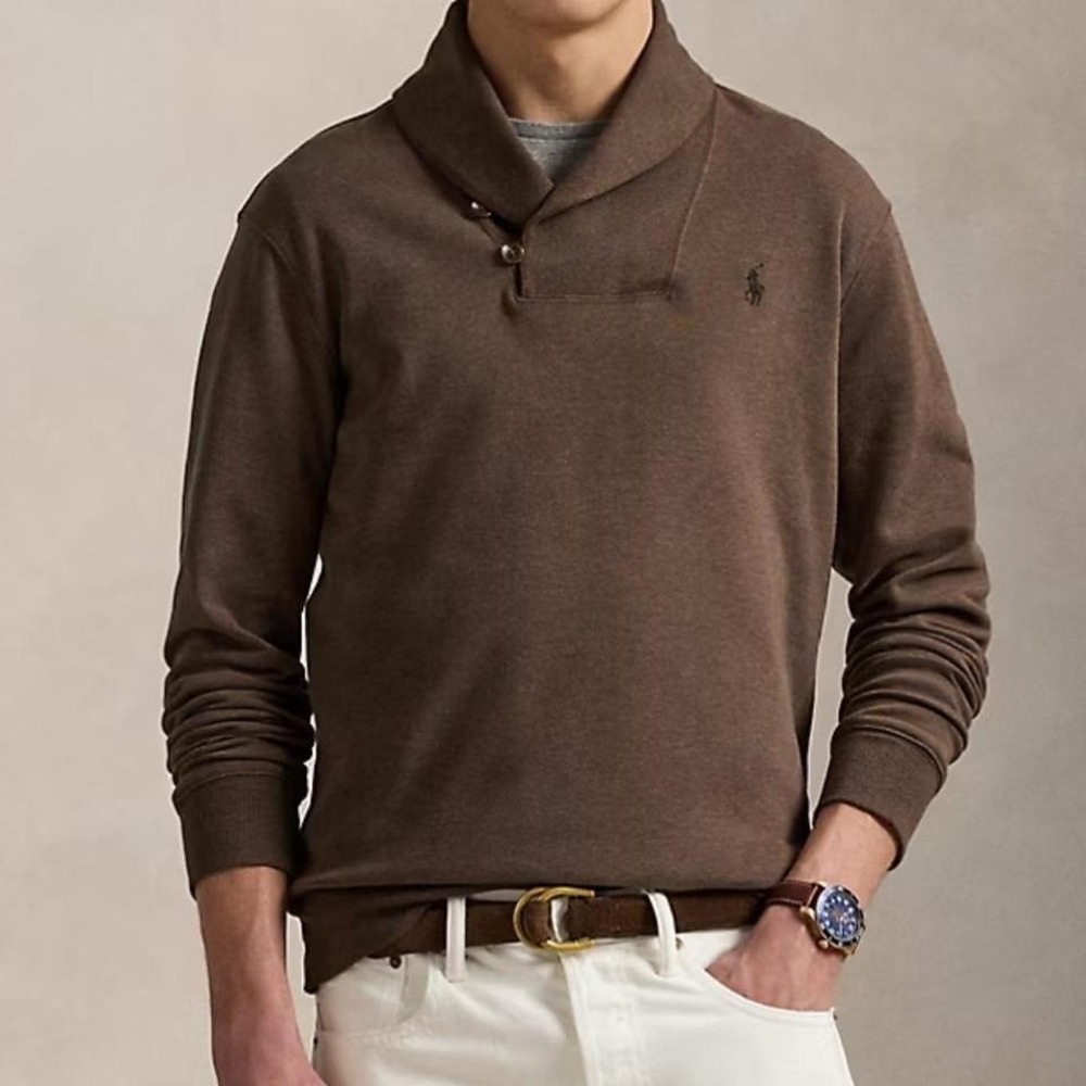 Vintage Polo Ralph Lauren Men's Large Brown Sweater Pullover